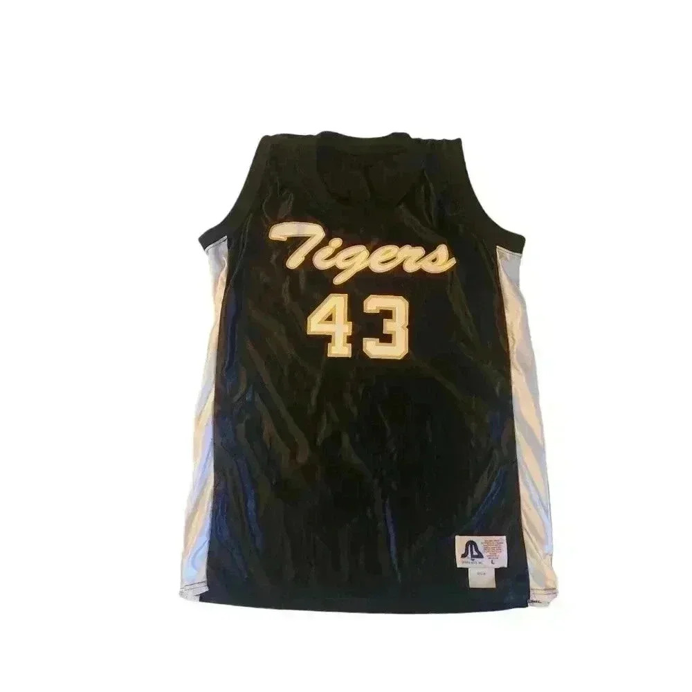Sports Belle Inc. Tiger Logo Basketball Black Gold White Jersey Size L *Read *
